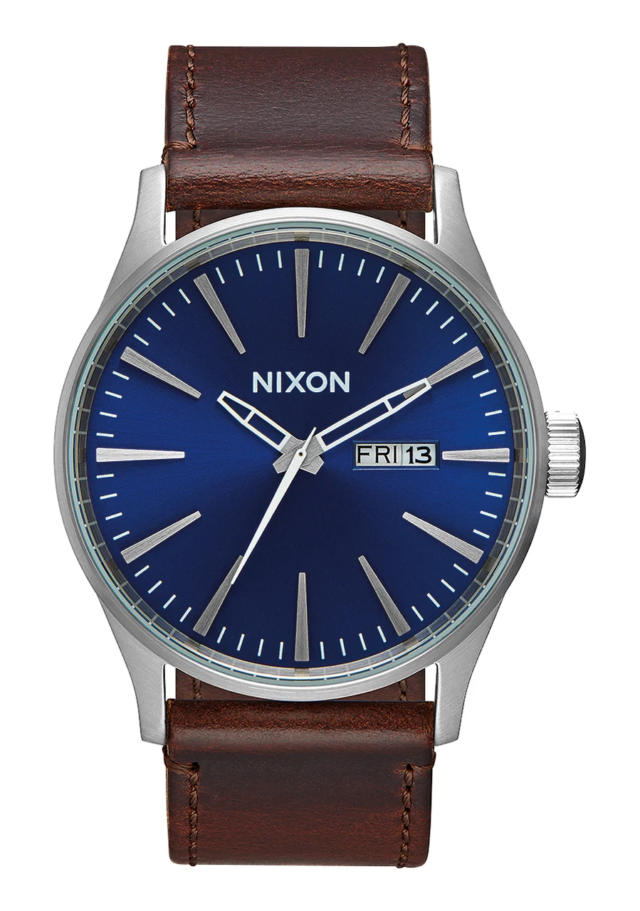 Nixon US Sentry Leather - Blue / Brown A105-1524-00 42 mm kol saati
