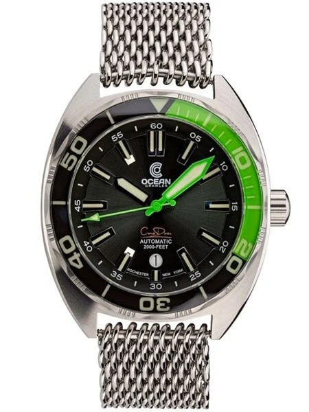 Ocean Crawler Core Swiss Automatic Dive Watch, with Luminous Sapphire Bezel Insert #1291 CD-1291 kol saati