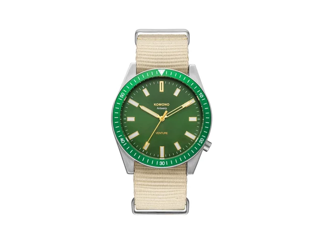 Komono Ray Venture Nato Silver Green KOM-W4417 kol saati