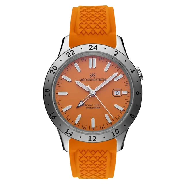 Sjöö Sandström Royal Steel Worldtimer Royal Steel Worldtimer SS-1841-WT Orange / Orange Ru