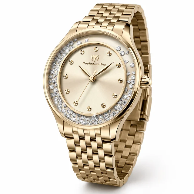 Technomarine Brillantezza Del Mare Watch - 34mm, Gold (TM-9026011) kol saati