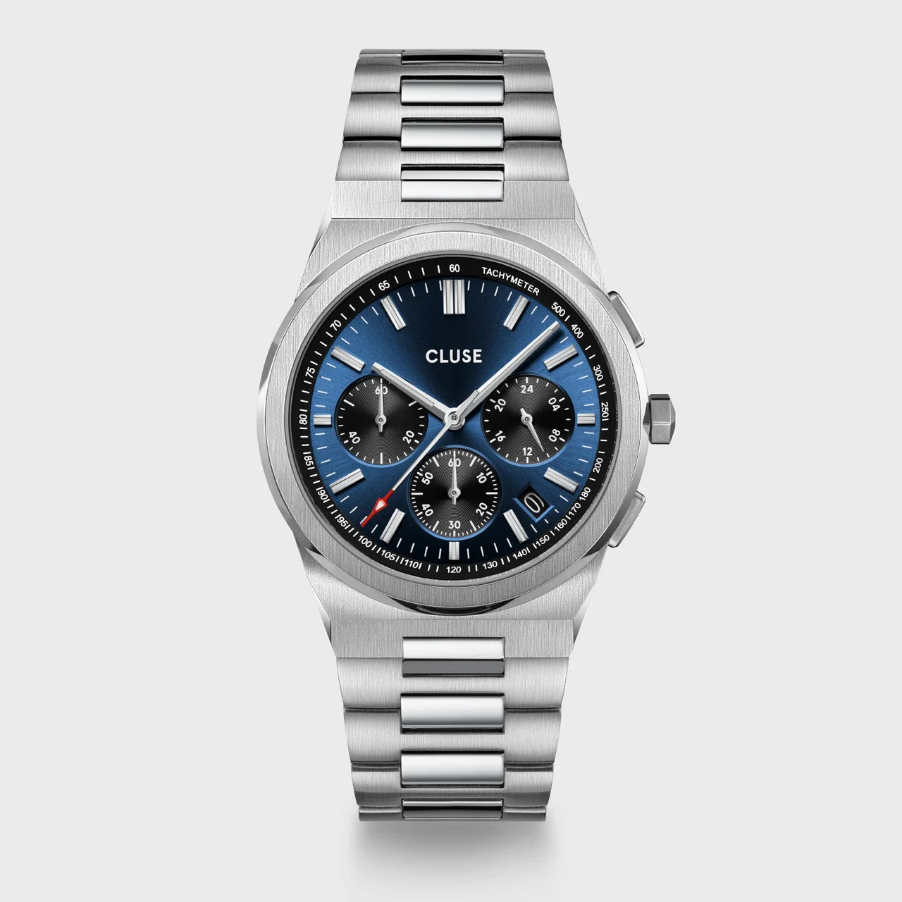 CLUSE Vigoureux Chrono Watch Steel, Dark Blue, Silver Colour CW20805 40 mm kol saati