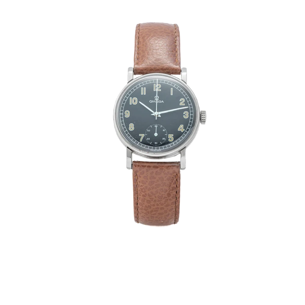 OMEGA OMEGA, REF. 2242, DOUBLE SECONDS, BLACK DIAL, STEEL kol saati