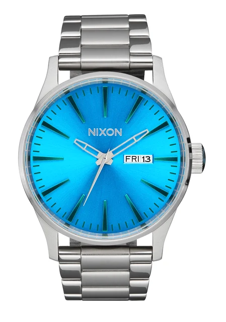 Nixon US Sentry Stainless Steel - Silver / Byron Blue Ombre A356-5309-00 kol saati