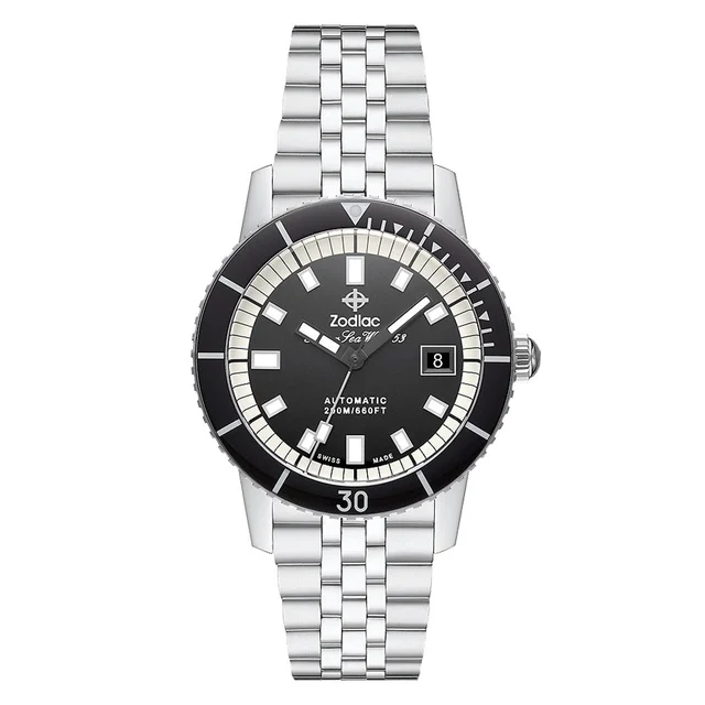 Zodiac Super Sea Wolf 53 Compression Automatic Stainless Steel Watch #ZO9286 kol saati
