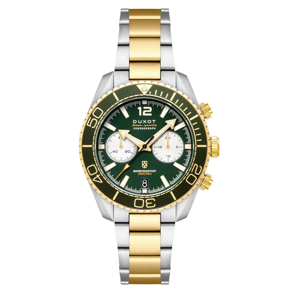 Duxot Tiburon Meca-Quartz Chronograph in Green Gold #DX-2062-55 42 mm kol saati