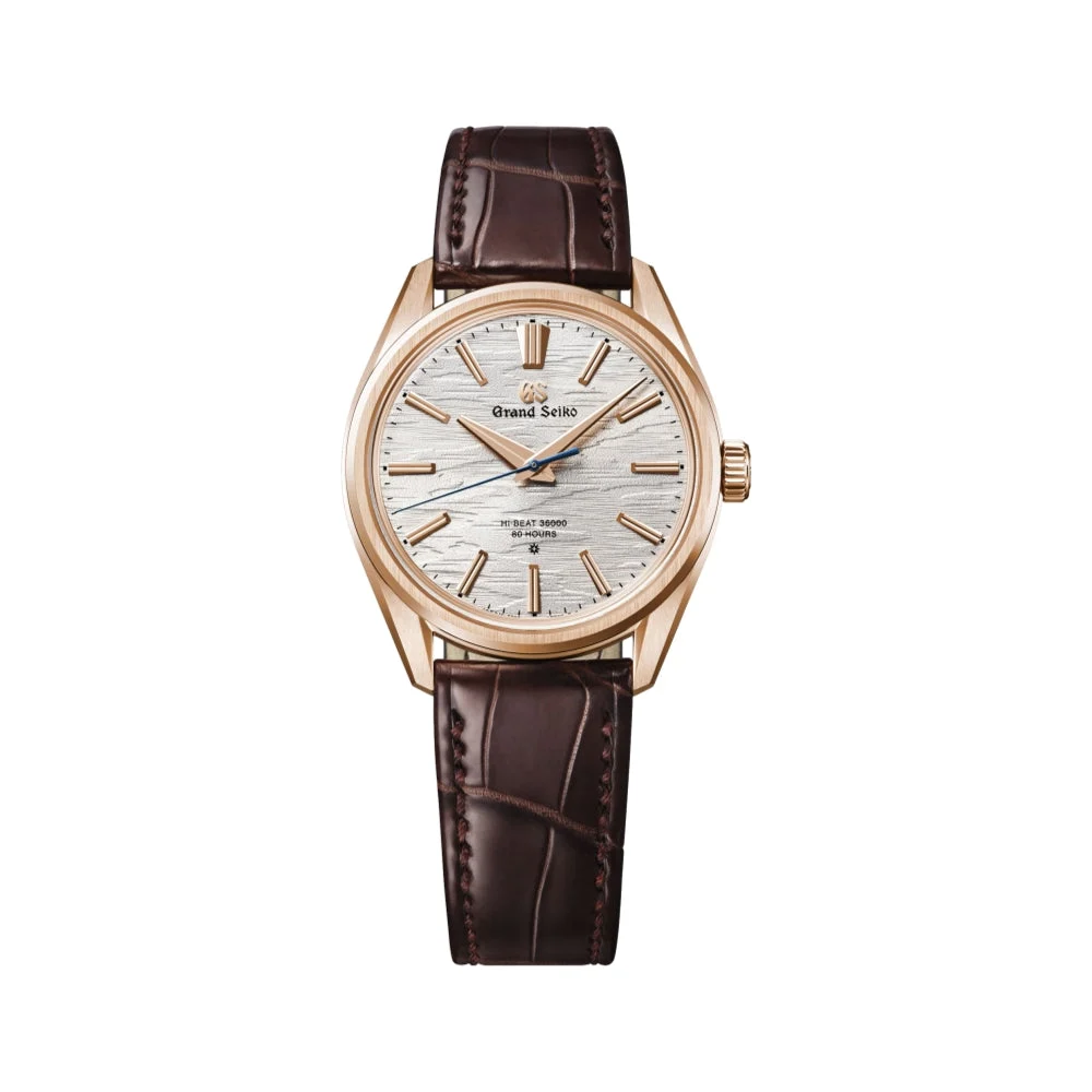 Grand Seiko Evolution Limited Edition 9 Hi-Beat 36000 18K Rose Gold 38.6mm - Silver on Leather Strap SLGW002 38.6 mm kol saati