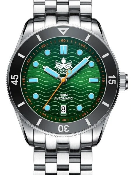 Phoibos Scratch and Dent - Wave Master 300-Meter Automatic Dive Watch with AR Sapphire Crystal #SND1011 42 mm kol saati