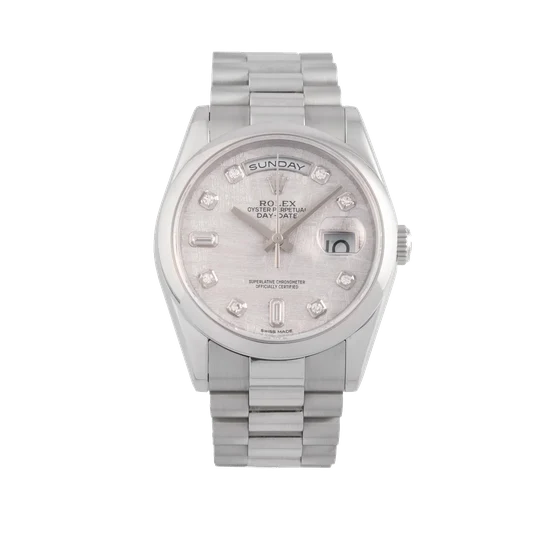 Rolex ROLEX, REF. 18206, DAY-DATE, DIAMOND AND PLATINUM kol saati