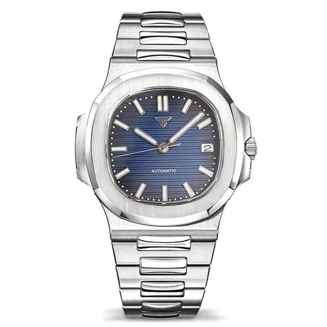 Tandorio nautilus TD302 40mm NH35 Automatic Square Fashion Sapphire Glass Back 10Bar 14:36
