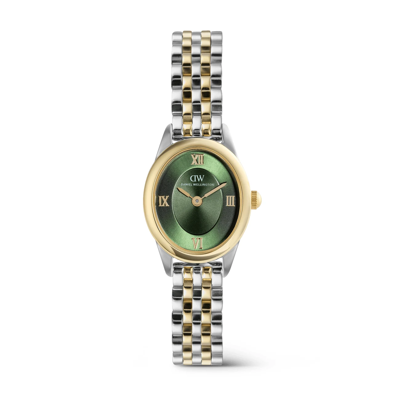 DANIEL WELLINGTON Ophelia Mini Beans Link Emerald Two Tone DW00101017 kol saati