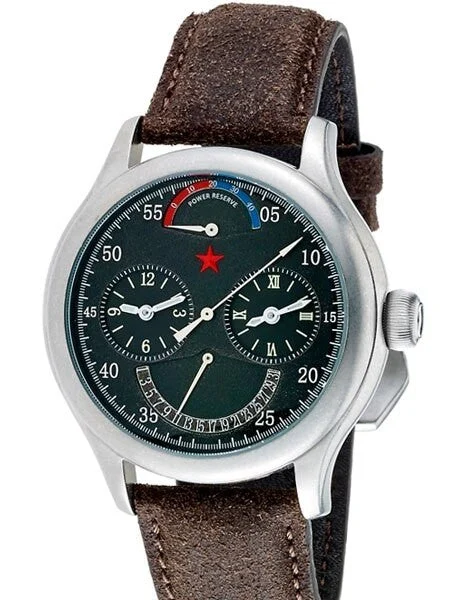 Red Star Scratch and Dent - Dual-Time Automatic Watch with 42-Hour Power Reserve, Retrogra