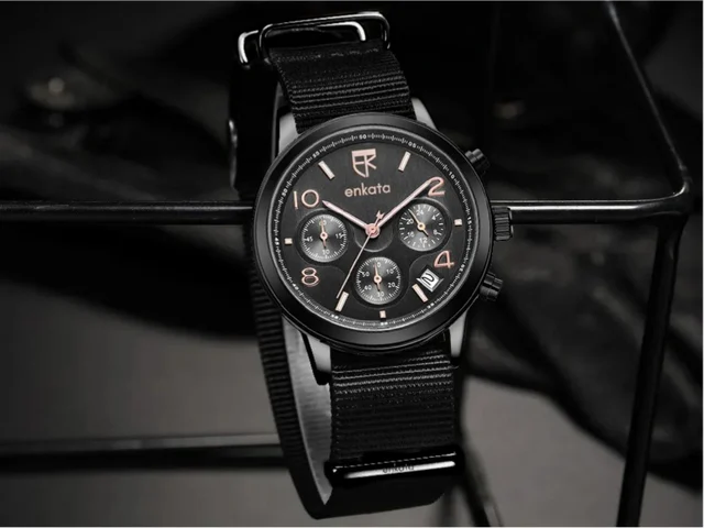 Enkatawatches Aurora III Black Canvas kol saati