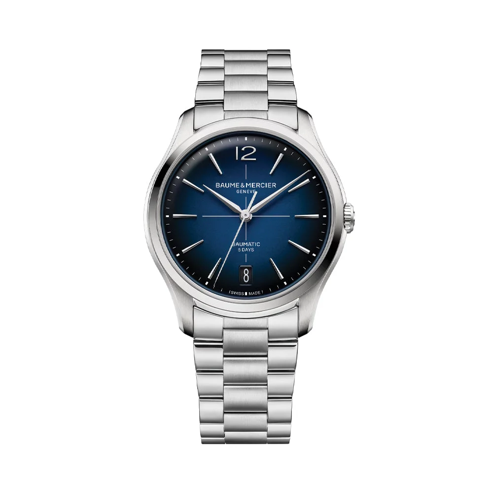 Baume Et Mercier Clifton Round Baumatic 39mm - Blue on Bracelet M0A10792 39 mm kol saati