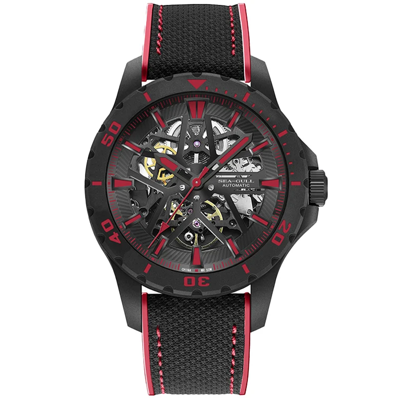 Sea-Gull 814.52.6139HK-RED 44 mm kol saati