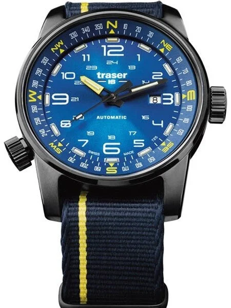 Traser Pathfinder Swiss Automatic Watch with Compass, AR Sapphire Crystal #107719 46 mm kol saati