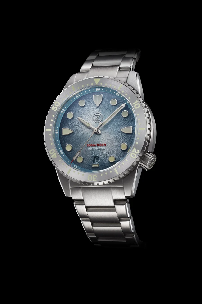 Zelos Mako V3 300m Steel Sky Blue 20 mm kol saati