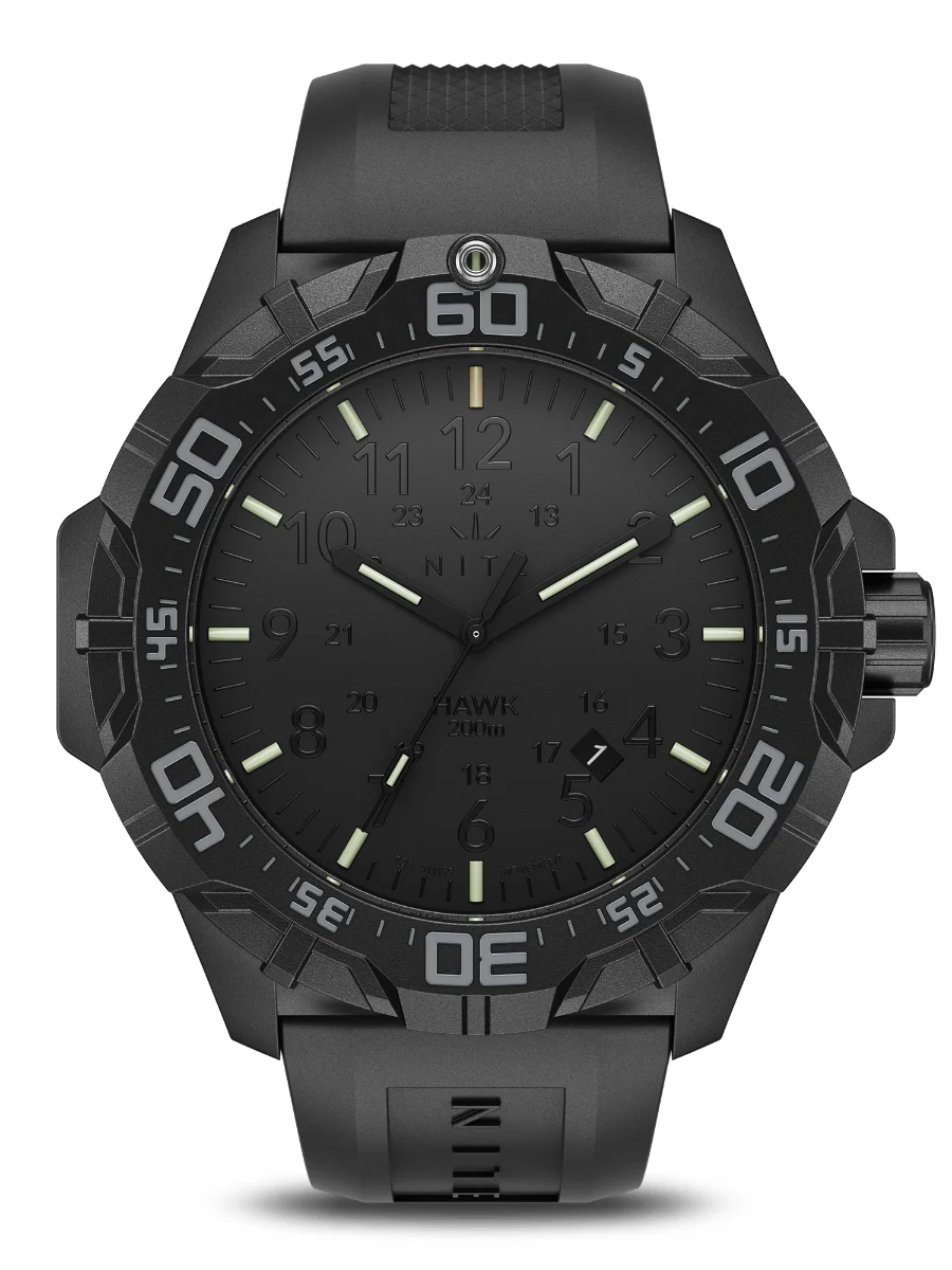 Nite Watches HAWKRUBBERTT25GREEN 51 mm kol saati