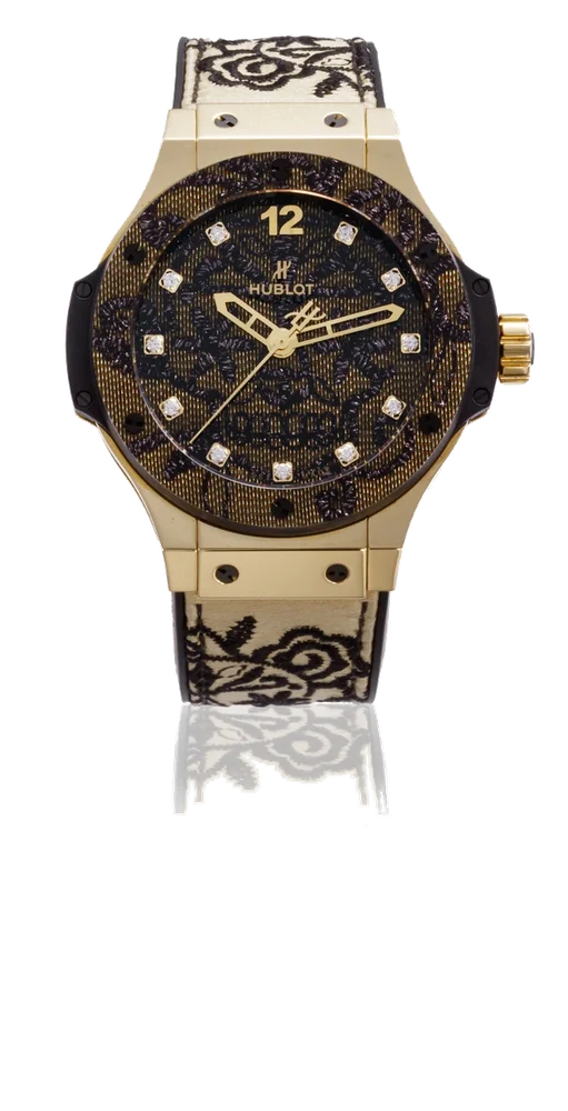 Hublot HUBLOT REF. 343.VX.6580.NR.BSK16, BIG BANG BRODERIE GOLD, 18K YELLOW GOLD AND TITANIUM, LIMITED 1/200 kol saati
