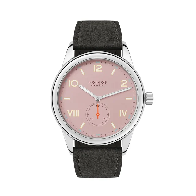 NOMOS Glashütte Club Campus Glass Back 38.5mm - Rose on Leather Strap 720.GB kol saati