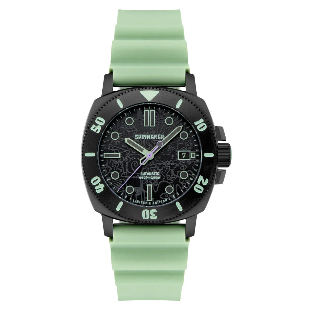 Spinnaker Hull Diver Automatic SpongeBob SquarePants Limited Edition Green Squidward #SP-5147-03 kol saati