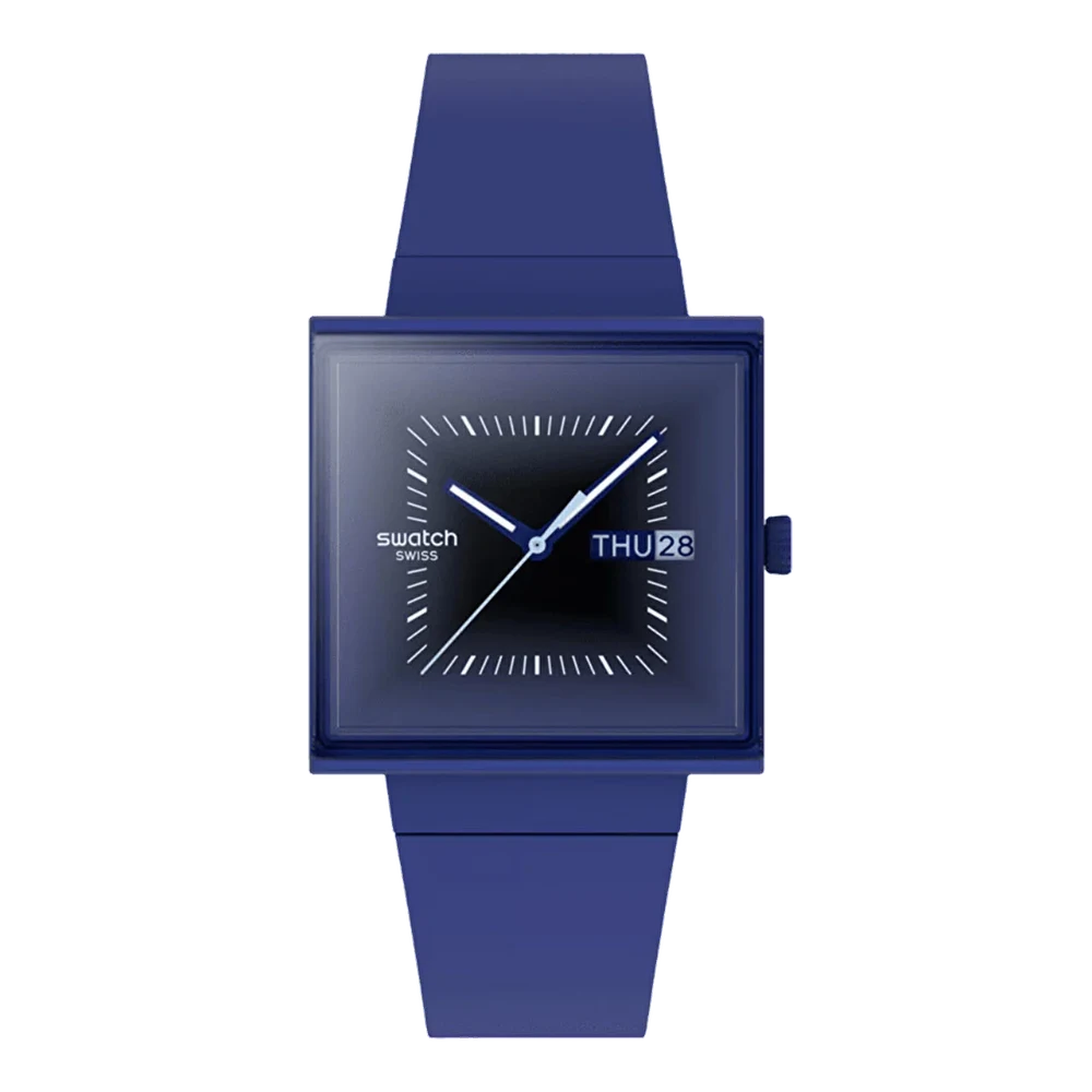 Swatch Squarely Blacklight SO34N700 42 mm kol saati