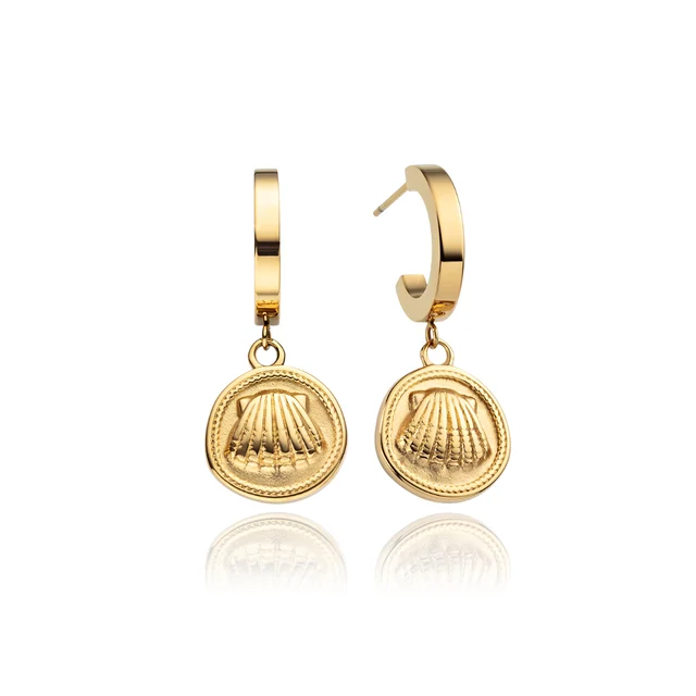 Default Scallop Coin Ohrring Gold PH-JE-1838 kol saati