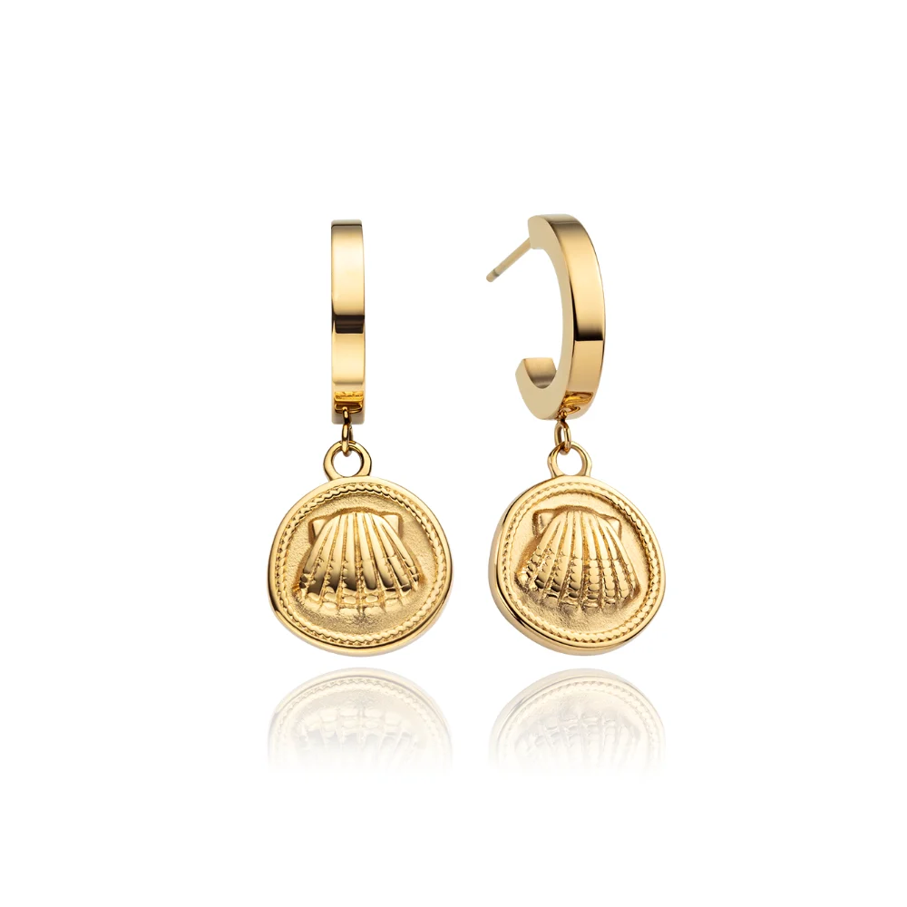 Default Scallop Coin Ohrring Gold PH-JE-1838 kol saati
