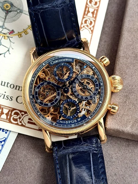 ChronoSwiss Opus Chronograph 18K Rose Gold 38 mm Skeleton FU kol saati