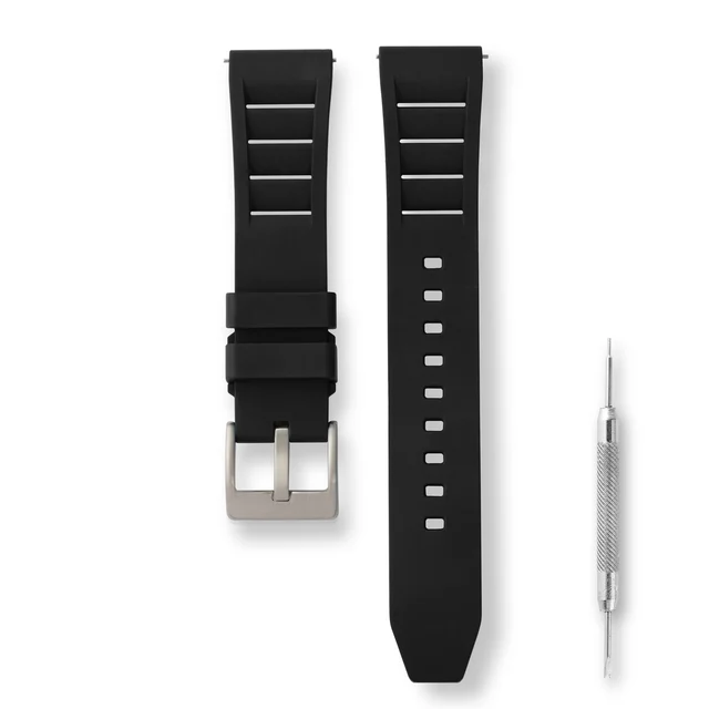 Watchdives Premium-Grade FKM Fluoro Rubber Watch Strap 理查德表带WDS004- 黑色20mm - 带声耳+工具 28 kol