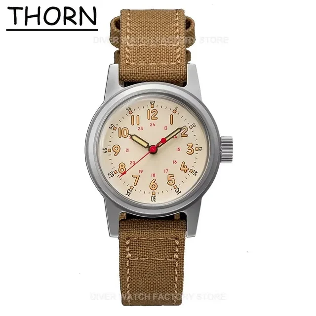 Tandorio THORN SHY043 36mm NH35 Automatic Retro Field Military Watch C3 Luminous 10bar 14: