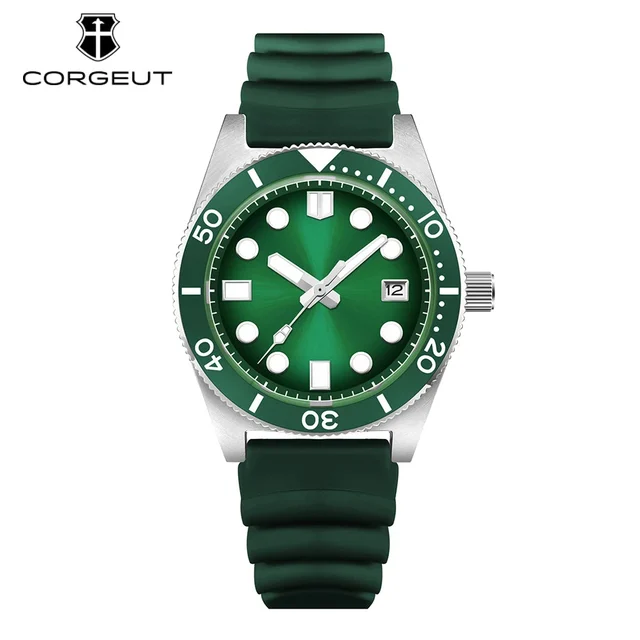Tandorio CORGEUT 6020 SUB diver 40mm NH35 AUtomatic Sapphire 20Bar 14:350850#silver;5:5696