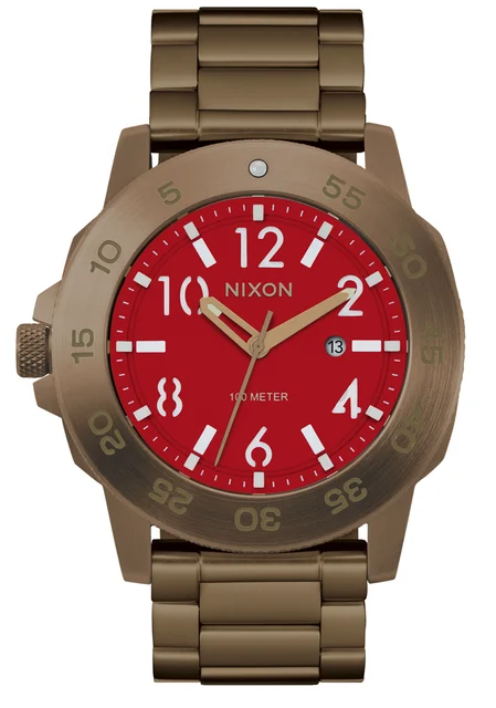 Nixon US Smyth 44 - Khaki / Red A1414-5262-00 kol saati