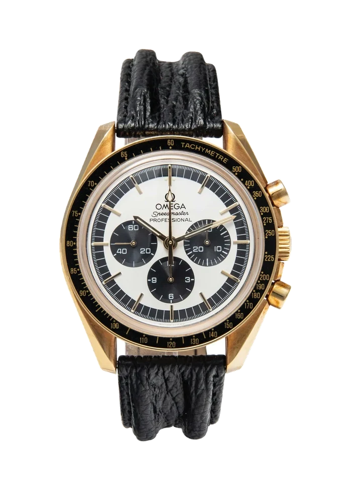 OMEGA OMEGA, REF. 3690.30.01, SPEEDMASTER "THE GOLDEN PANDA", YELLOW GOLD kol saati