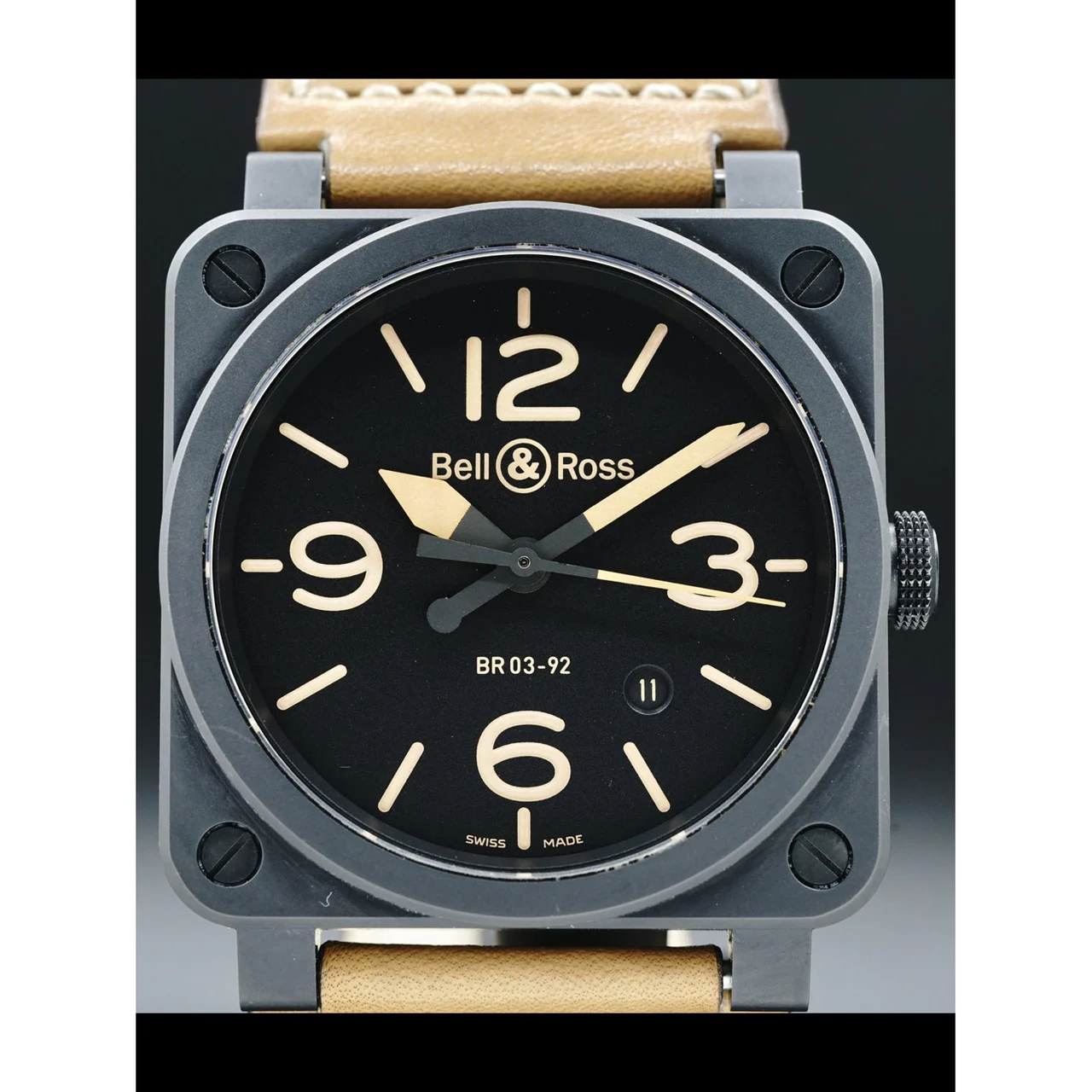 Bell & Ross Ceramic Heritage BR0392-HERITAGE-CE 210000027054 42 mm kol saati