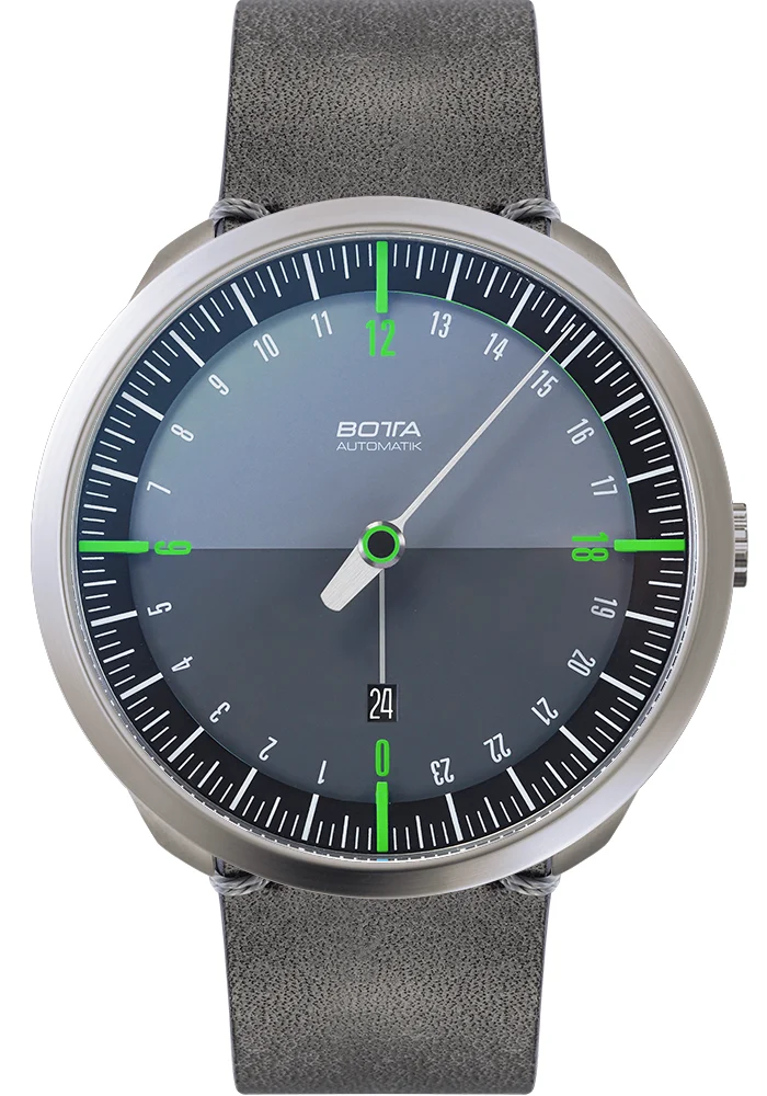 Botta UNO 24 one hand 24-hour Swiss Automatic watch with 45mm titanium case #928010 45 mm kol saati