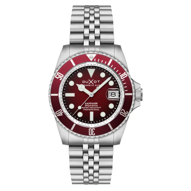 Duxot Atlantica Automatic Dive Watch with Merlot Red Dial #DX-2057-EE kol saati