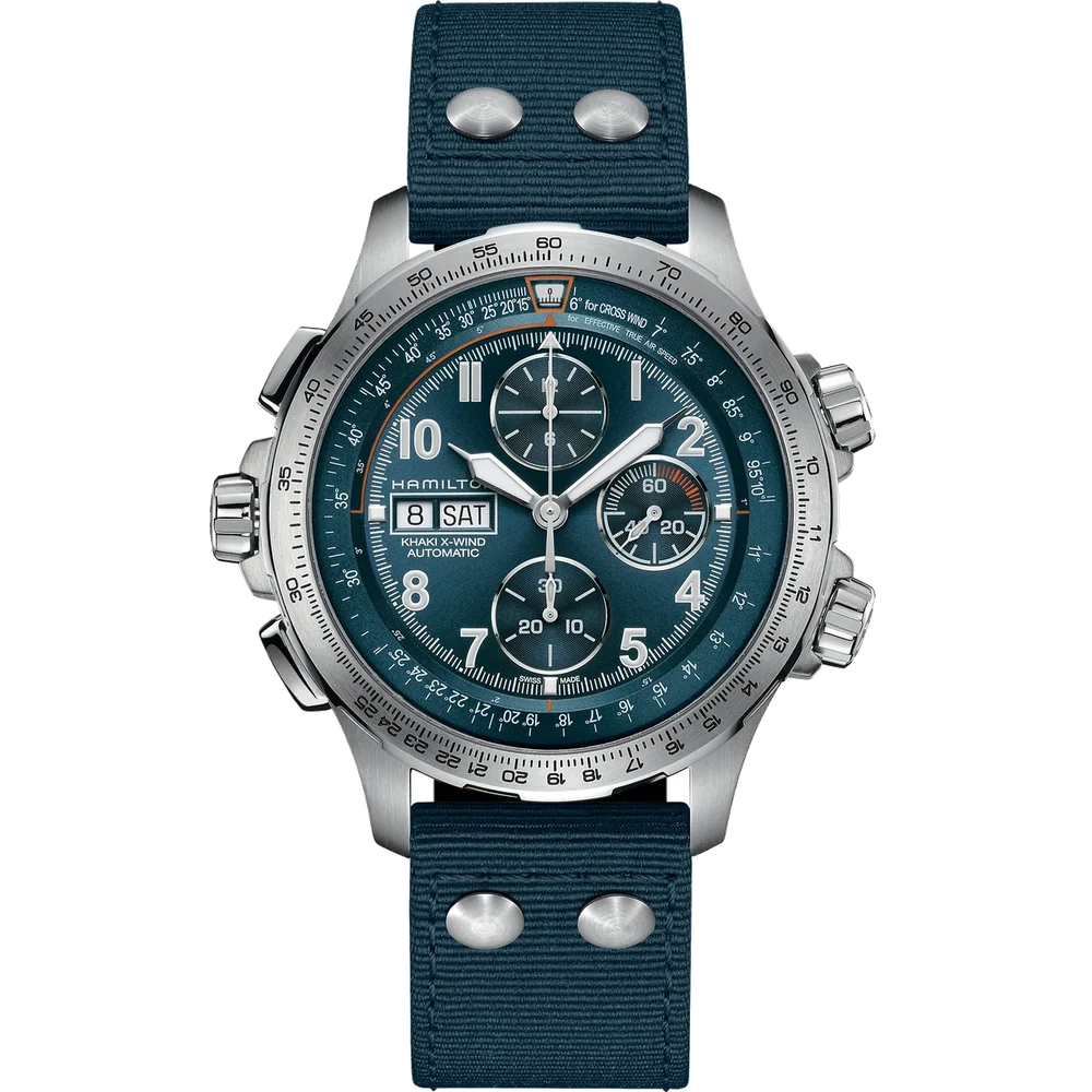 Hamilton Khaki Aviation X-Wind Auto Chrono H77906940 45 mm kol saati
