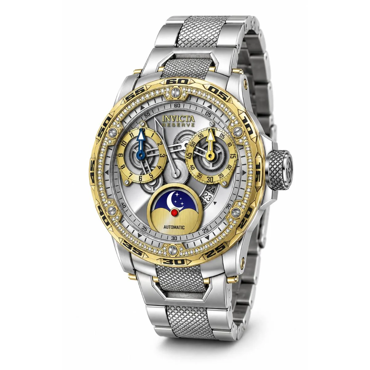 Invicta Reserve 0.38 Carat Diamond Automatic Watch - 50mm. Gold. Steel (50440) 50 mm kol saati