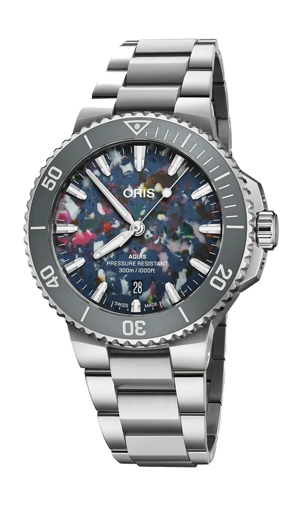 Oris Aquis Date Upcycle 01 733 7787 4150-07 8 22 04PEB 41.5 mm kol saati