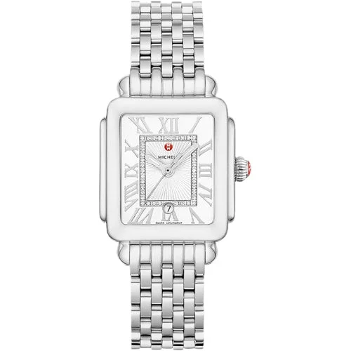 Michele Watches Michele MWW06G000012 Deco Madison Mid Stainless Steel Diamond Dial Watch k