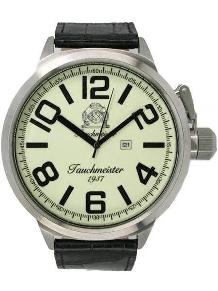 Tauchmeister XXL 57mm Military Watch with Luminous Dial T0216 kol saati