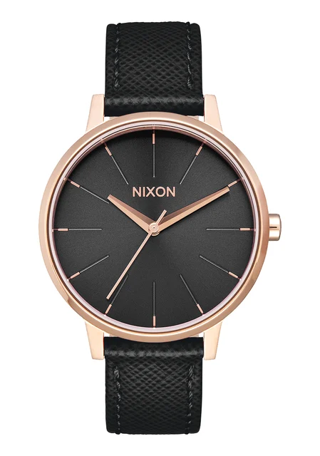 Nixon US Kensington Leather - Rose Gold / Black A108-1098-00 kol saati