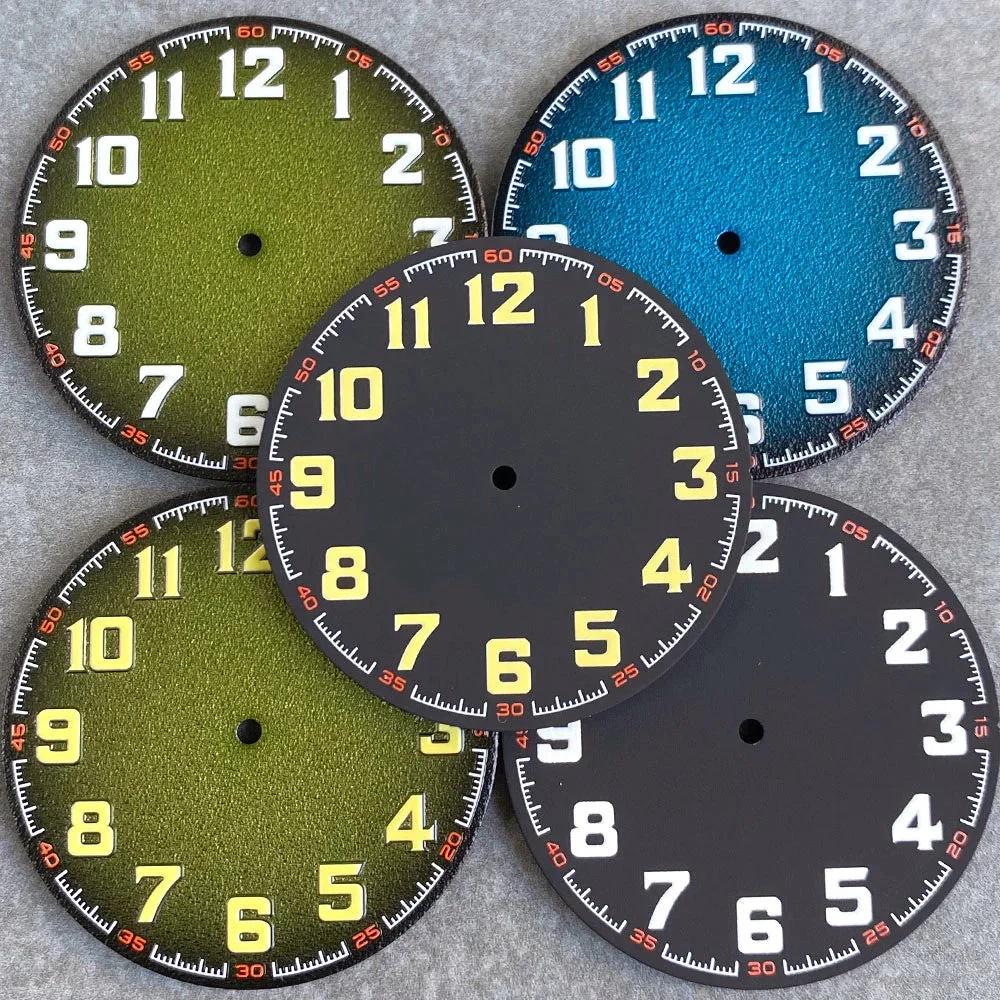 Tandorio Matte Watch Dial Fit NH35 NH36 ETA2824 PT500 Arabic Numeral Watch Face Automatic Watch Accessories Replace Parts 12000053103659983 40.5 mm kol saati