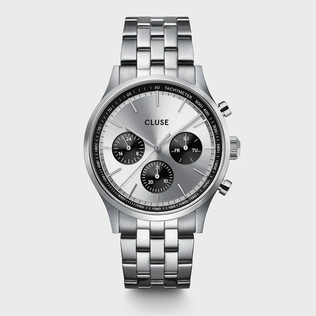 CLUSE Anthéor Multifunction Watch Steel, Black, Silver Colour CW21007 kol saati