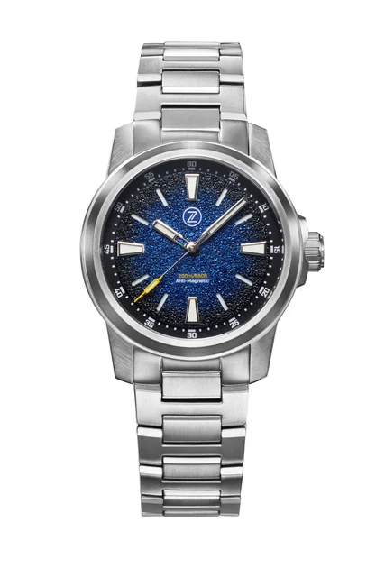 Zelos Aurora Field 38mm Ti 'Midnight Blue' kol saati