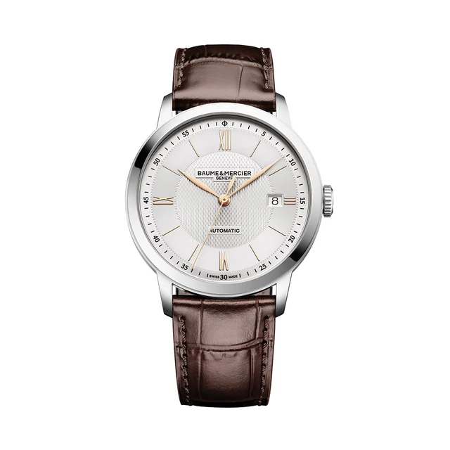 Baume Et Mercier Classima 10853 Automatic 40mm - Silver on Leather Strap M0A10853 kol saat
