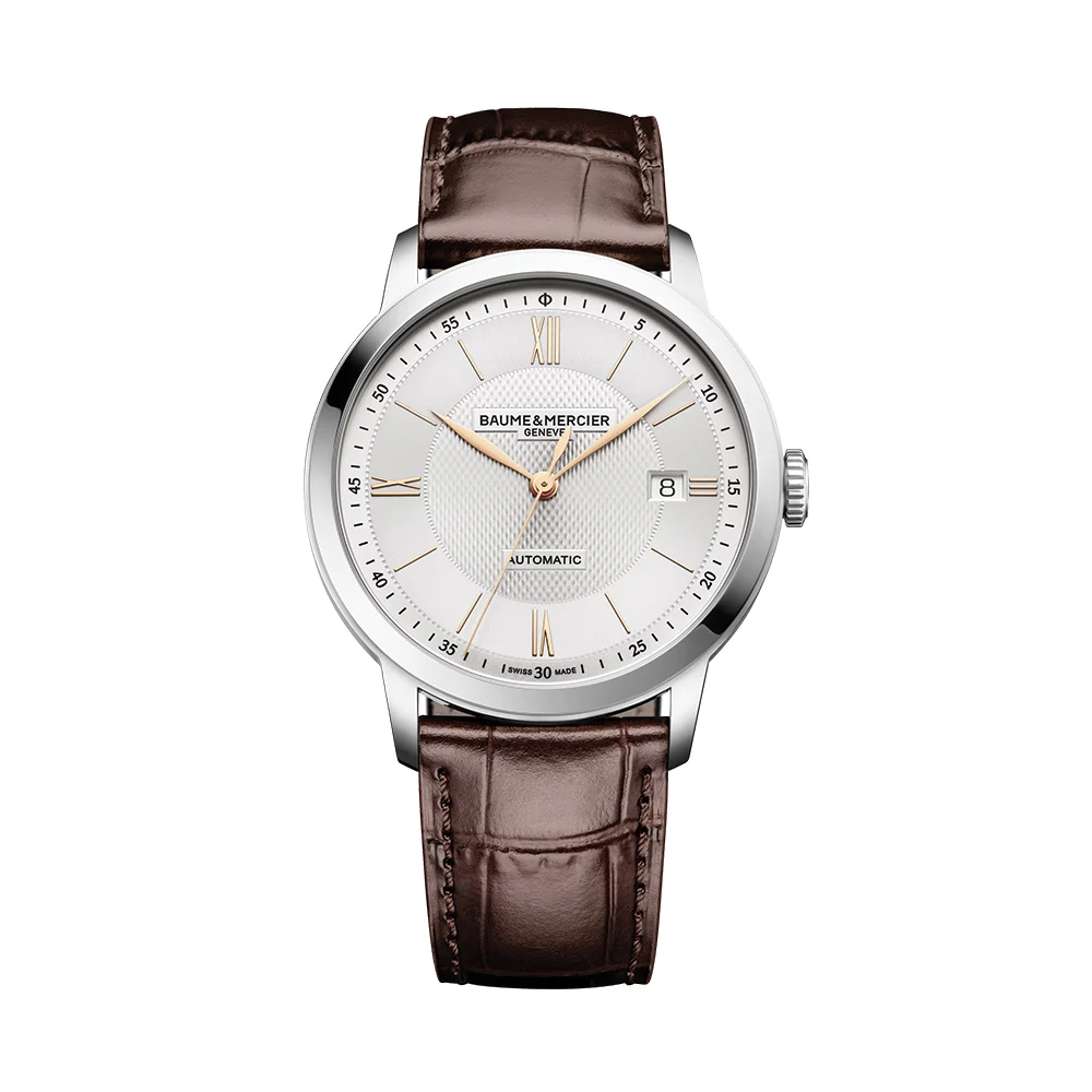 Baume Et Mercier Classima 10853 Automatic 40mm - Silver on Leather Strap M0A10853 40 mm kol saati