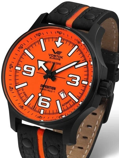 Vostok Europe Vostok-Europe Expedition North Pole Automatic Watch with Brilliant Orange Dial #5954197 47 mm kol saati