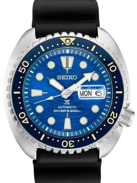 Seiko King Turtle Prospex Automatic Dive Watch with Blue Dial and a Sapphire Crystal #SRPE